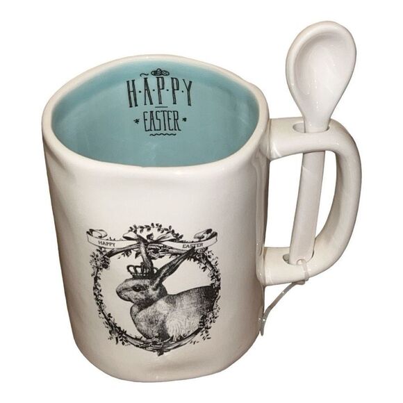 Arlington Designs "Happy Easter" Easter Bunny Coffee/Tea Mug W/Spoon - Picture 1 of 3